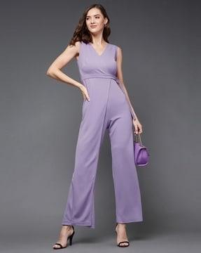 women jumpsuit with waist tie-up