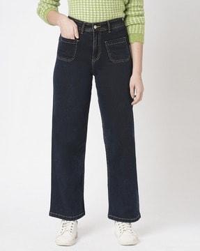 women k711 light-wash wide-leg jeans