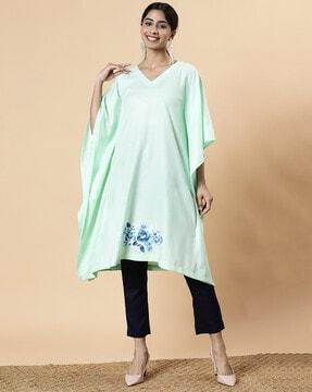 women kaftan kurta with floral print