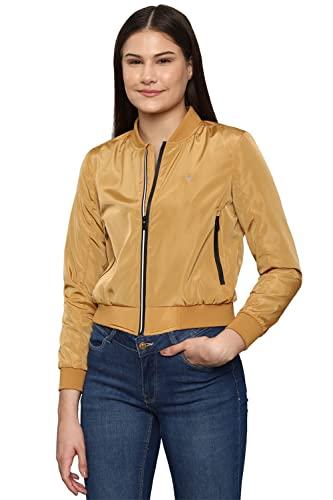 women khaki solid casual jacket