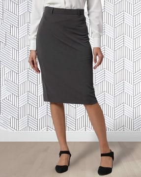 women knee-length straight skirt