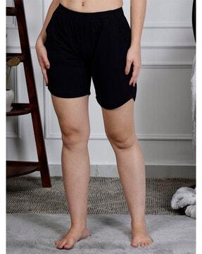 women knit shorts with elasticated waist