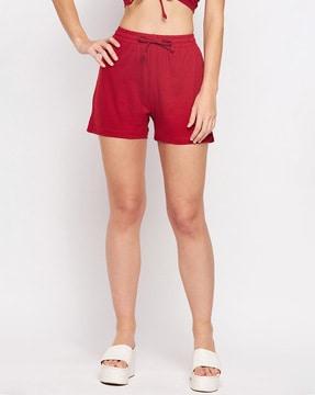 women knit shorts with elasticated waist