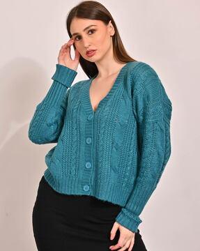 women knitted cardigan with full sleeves