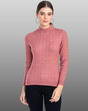 women knitted high-neck pullover