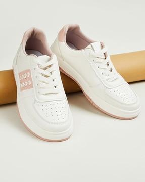 women knitted lace-up casual shoes