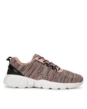 women knitted lace-up running shoes