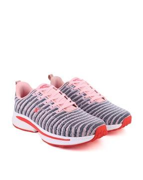 women knitted lace-up running shoes