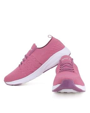 women knitted lace-up running shoes