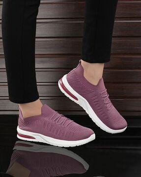 women knitted lace-up shoes