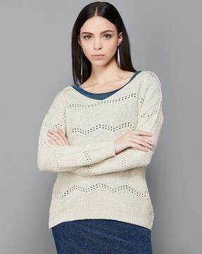 women knitted regular fit sweatshirt