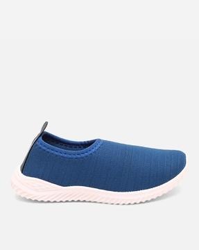 women knitted round-toe slip-on shoes