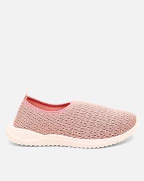 women knitted round-toe slip-on shoes