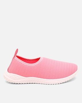 women knitted round-toe slip-on shoes