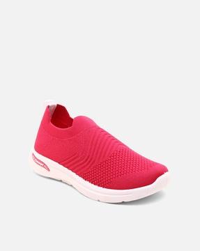 women knitted round-toe slip-on shoes