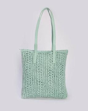women knitted shopper bag