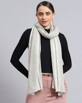 women knitted stole with rectangular shape