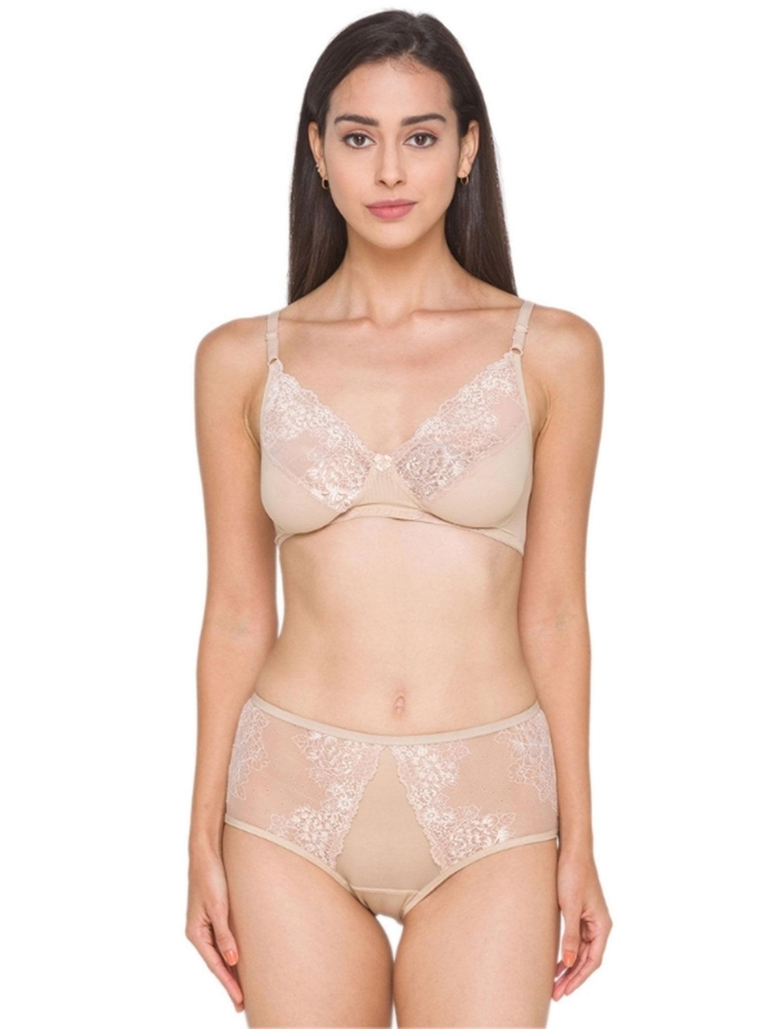 women lace lingerie set - beige