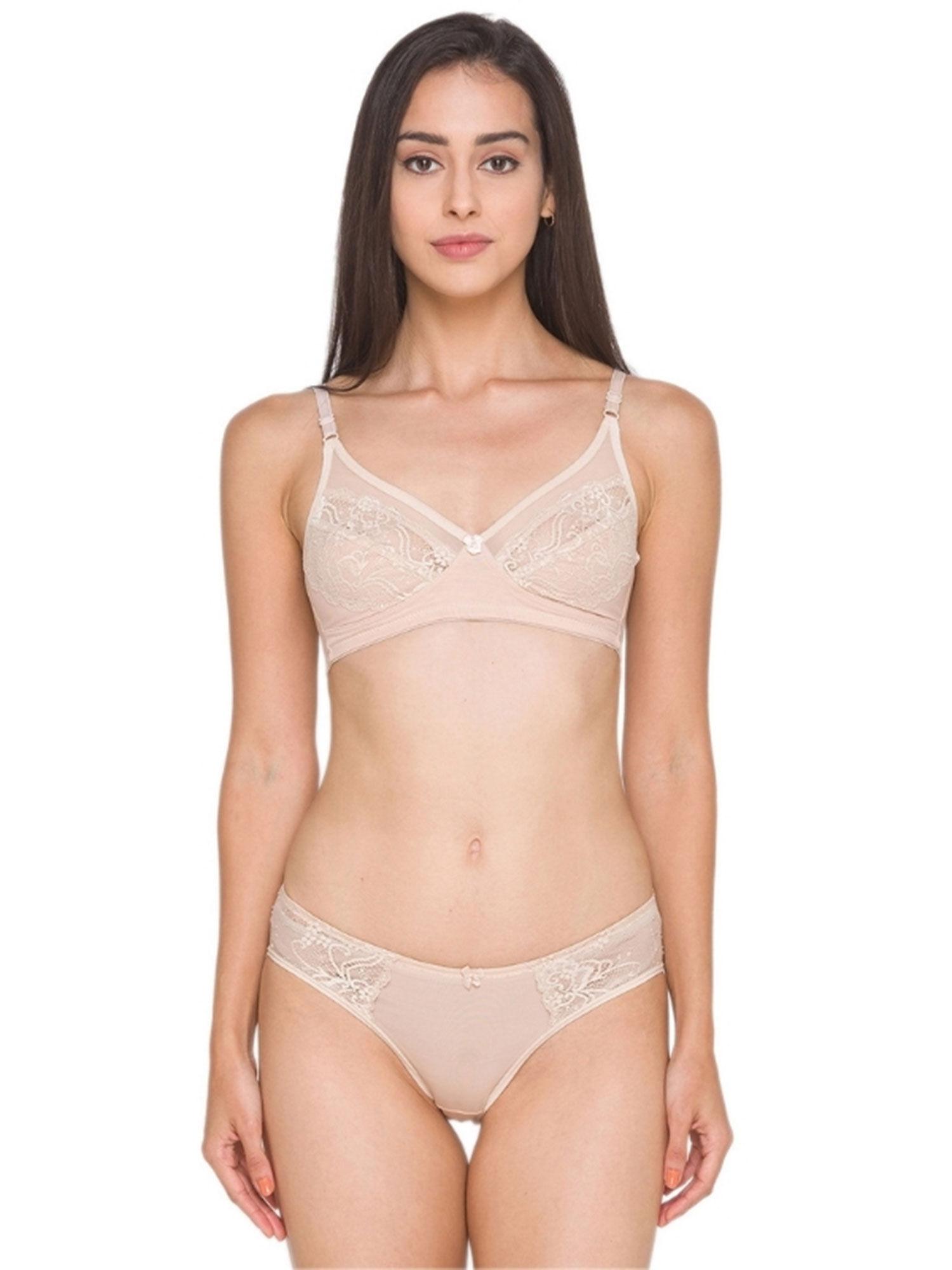 women lace lingerie set - beige