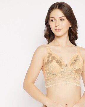 women lace non-wired full-coverage bralette bra