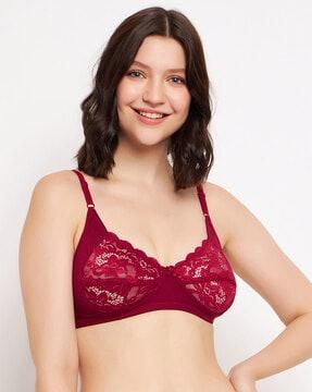 women lace non-wired non-padded bra