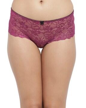 women lace pattern hipster panties