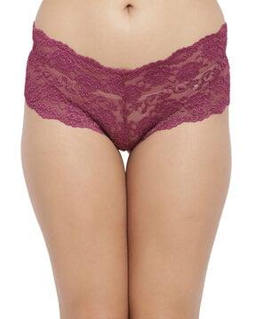 women lace pattern hipster panties