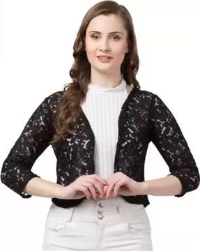 women lace regular fit front-open shrug