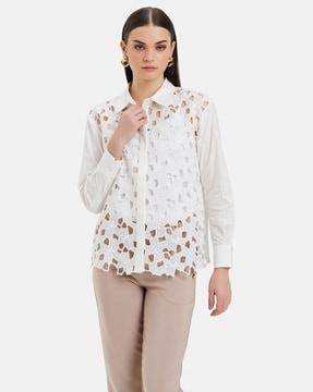 women lace regular fit shirt