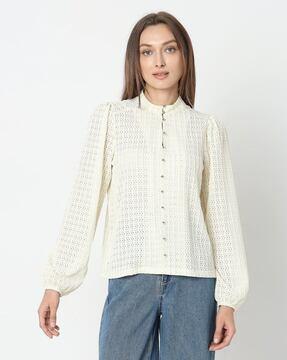 women lace regular fit top