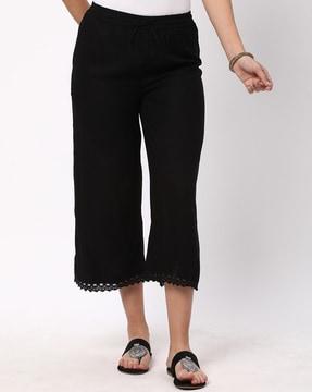 women lace relaxed fit pants