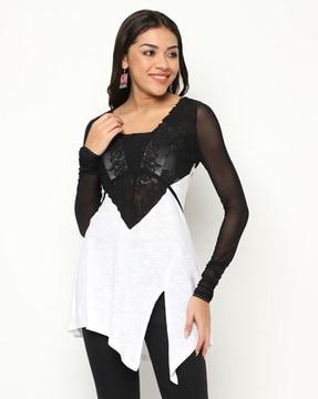 women lace relaxed fit top