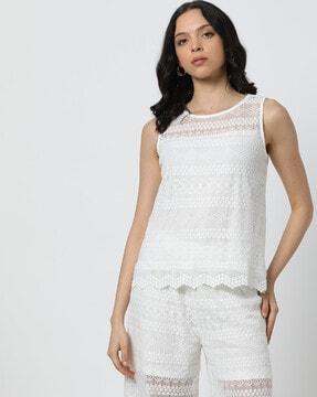 women lace relaxed fit top
