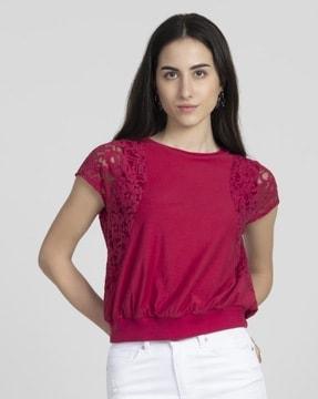 women lace relaxed fit top