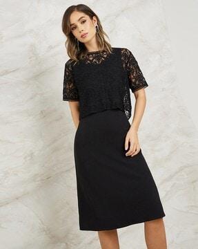 women lace sheath dress