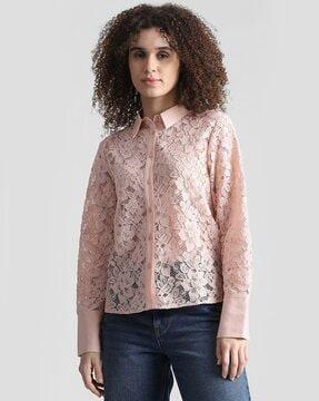 women lace slim fit shirt