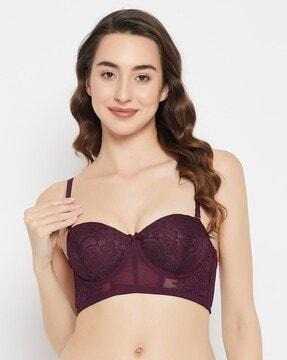 women lace under-wired full-coverage balconette bra