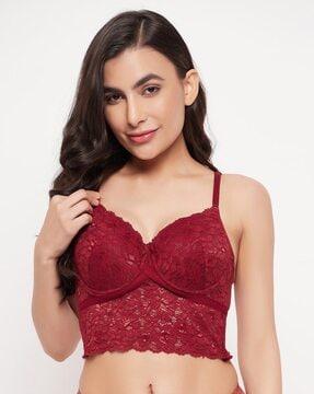 women lace under-wired full-coverage bralette bra