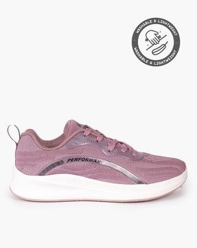 women lace-up running shoes