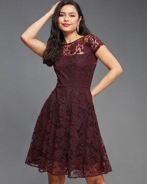 women laced skater dress