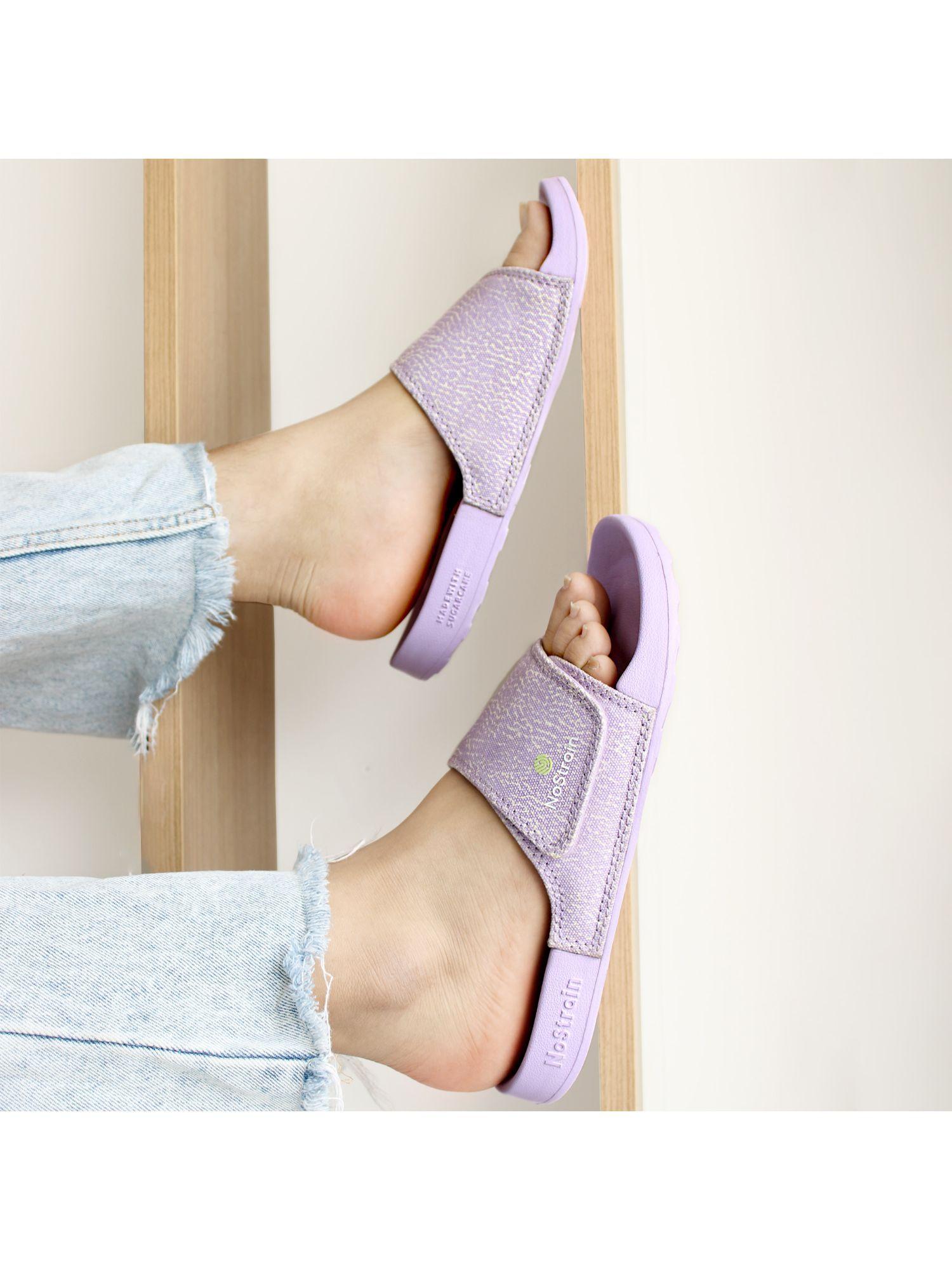 women lavender bliss canvas sugar sliders