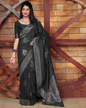 women leaf woven banarasi saree