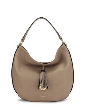 women leather hobo bag with zip closure