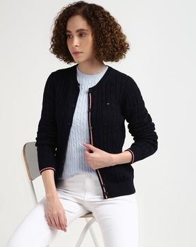 women lic cable cardigan