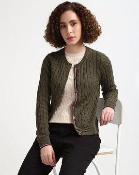 women lic cable-knit cardigan