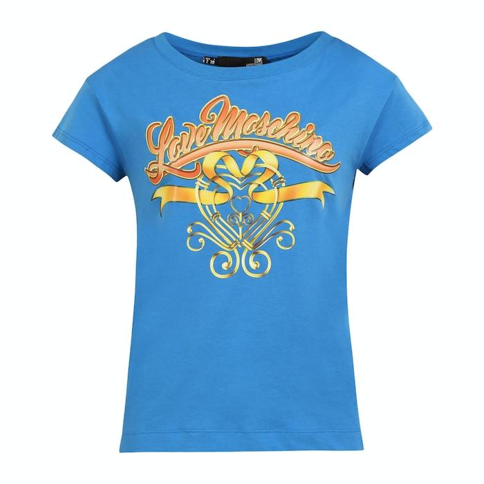 women light blue graphic branding t shirt