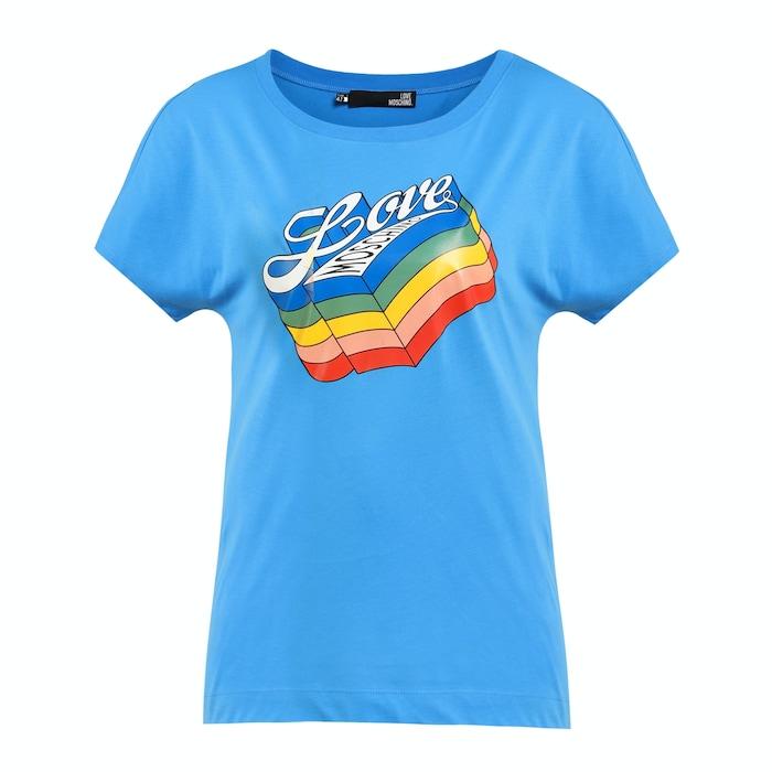 women light blue graphic print t-shirt