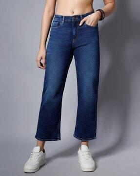 women light-wash dad fit jeans