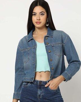 women light-wash regular fit denim jacket