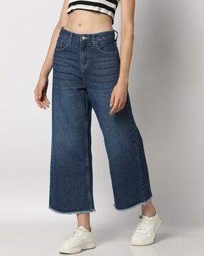 women light-wash wide-leg jeans